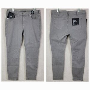 Silver Jeans Gray Suki Curvy Mid Rise Skinny Denim Jeans Sz 34x29 Plus Size NEW